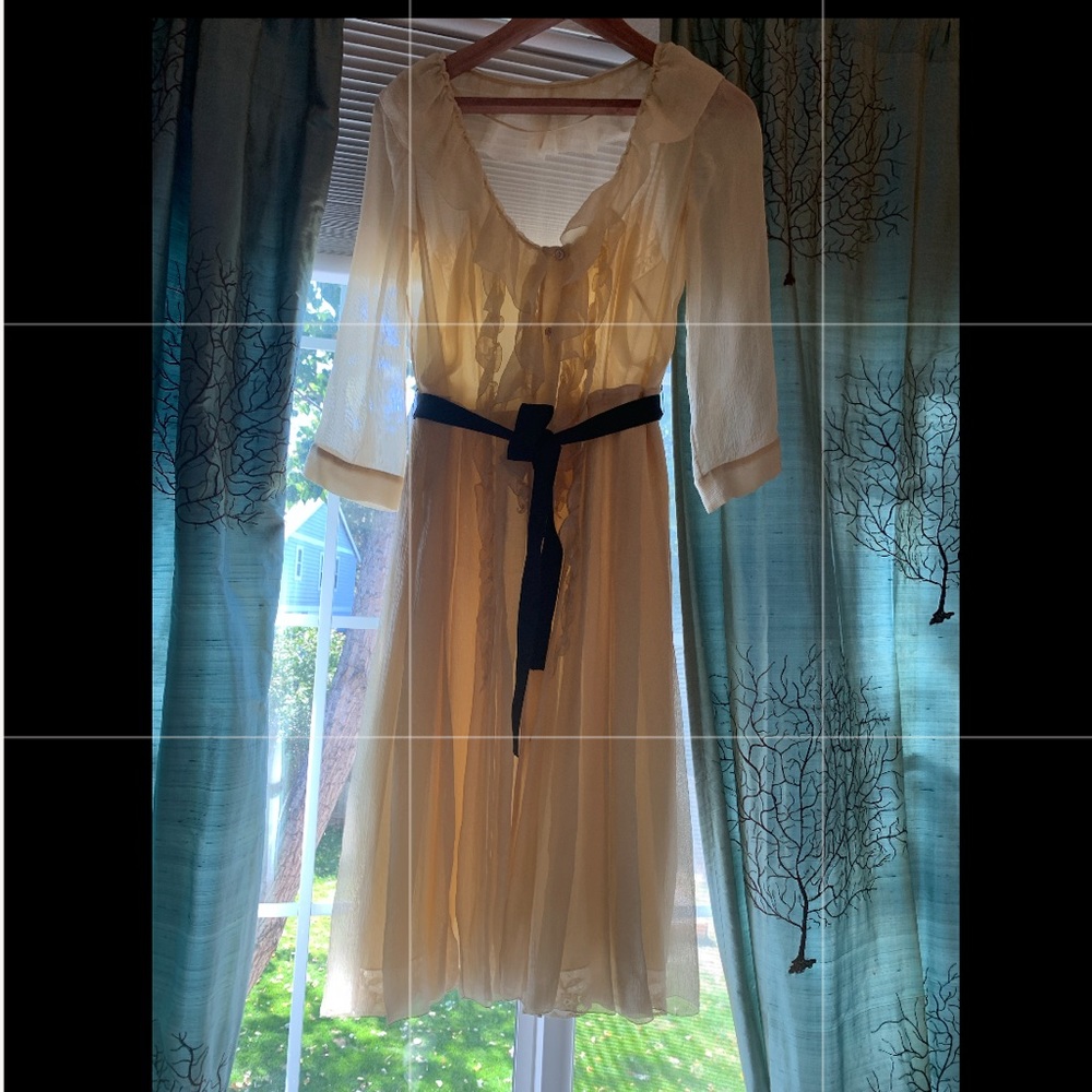Prada Ivory Silk Chiffon Dress IT42